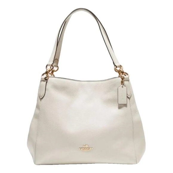 Coach Hallie Handbag White Leather Shoulder Bag NWOT - Picture 5 of 14